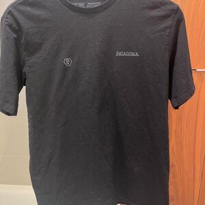 Patagonia Black Short Sleeve Tee with Small White Chest Logos